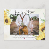 Liefde is patiënt gele zonnebloemen uitstel briefkaart (Voorkant)