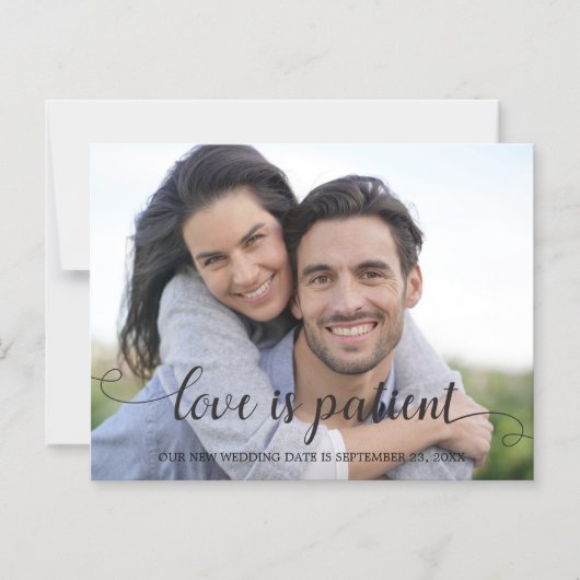 Liefde is patiënt handschrift Foto Magnetische Uitnodiging (Voorkant)