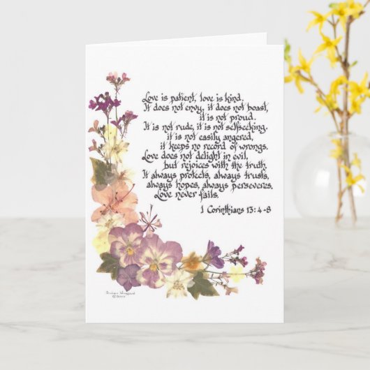 Liefde is patiënt kaart (Gele Bloem)