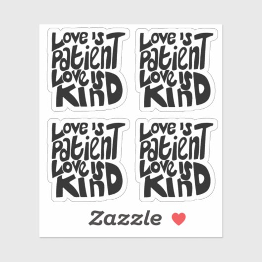 Liefde is Patient Kind 1 Korintiërs 13:4 Zwart Sticker (Vel)