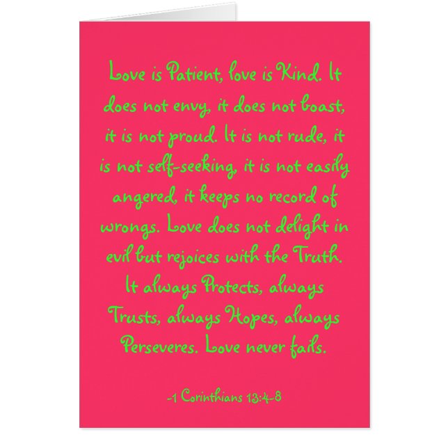 Liefde is Patiënt, liefde is aardig. Het is niet j (Voorkant)