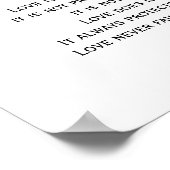 Liefde is Patiënt, Liefde is vriendelijk, Liefde,  Poster (Hoek)