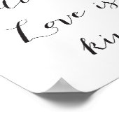 Liefde is patiënt, liefde is vriendelijk - zwart - poster (Hoek)