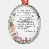 Liefde is patiënt metalen ornament (Links)