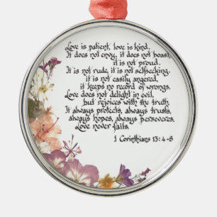 Liefde is patiënt metalen ornament