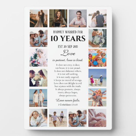 Liefde is Patiënt Milestone Jubileum Foto Fotoplaat (voorkant)