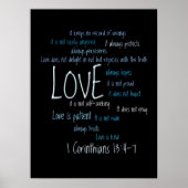 Liefde is Patient Mix Blue niet ingelijst of ingel Poster (Voorkant)