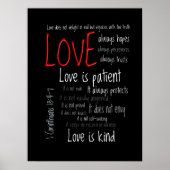 Liefde is Patiënt Mix Rood unframed of framed Poster (Voorkant)