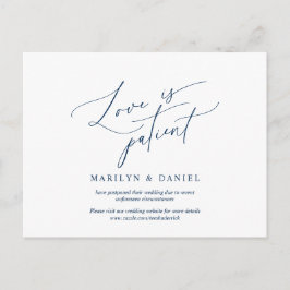 Liefde is patiënt, Navy Blue, uitnodiging uitgeste