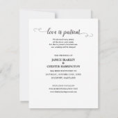 Liefde is patiënt nieuwe trouwdatum kaart (Achterkant)