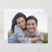 Liefde is patiënt nieuwe trouwdatum kaart (Voorkant / Achterkant)