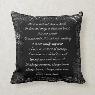 Liefde is patiënt... Poem Pillow Kussen