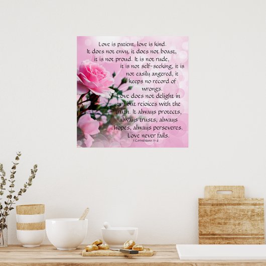 Liefde is patiënt poster (Keuken)