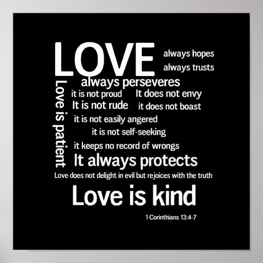 Liefde is Patient Random unframed of Framed Poster (Voorkant)