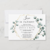 Liefde is patiënt uitgesteld huwelijksaankondiging kaart (Voorkant)