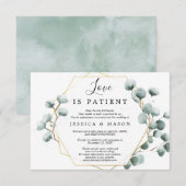 Liefde is patiënt uitgesteld huwelijksaankondiging kaart (Voorkant / Achterkant)