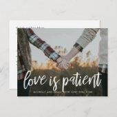 Liefde is Patiënt Verander de datum van het huweli Aankondigingskaart (Voorkant / Achterkant)