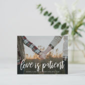 Liefde is Patiënt Verander de datum van het huweli Aankondigingskaart (Staand voorkant)