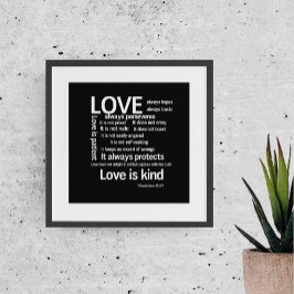 Liefde is Patient White Border unframed of framed Poster