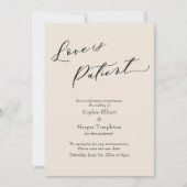 Liefde is patiëntencrème uitgestelde bruiloft Kaar Kaart (Voorkant)