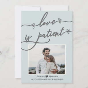Liefde is Patiëntenkalligrafie Blue Wedding Postpo Save The Date