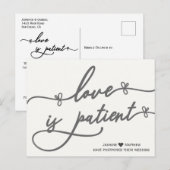 Liefde is Patiëntenkalligrafie na bruiloft Aankondigingskaart (Voorkant / Achterkant)