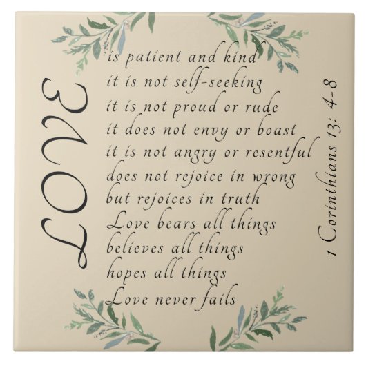 Liefde is patiëntenkeramische Tegel Tegeltje (Voorkant)