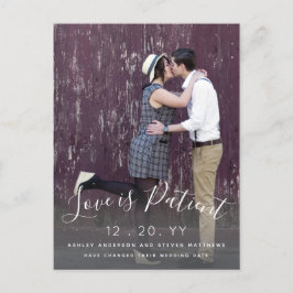 Liefde is patiëntenscript foto bruiloft uitgesteld briefkaart
