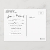 Liefde is patiëntenscript foto bruiloft uitgesteld briefkaart (Achterkant)