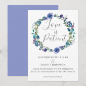 Liefde is Patiëntentrouwdatum Violet Floral verand Save The Date (Voorkant / Achterkant)