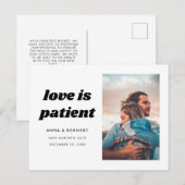 Liefde is Patiëntenverandering van plannen WeddenD Aankondigingskaart (Voorkant / Achterkant)