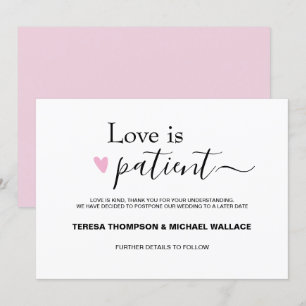 Liefde is Patiëntenweddenschap Pink Black Kaart