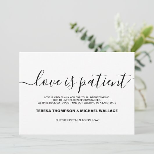 Liefde is Patiëntenweddenschap Uitgestelde aangepa Kaart (Staand voorkant)