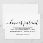 Liefde is Patiëntenweddenschap Uitgestelde aangepa Kaart (Voorkant / Achterkant)