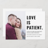 Liefde is Patiëntfoto Verander de datum Save The Date (Voorkant / Achterkant)