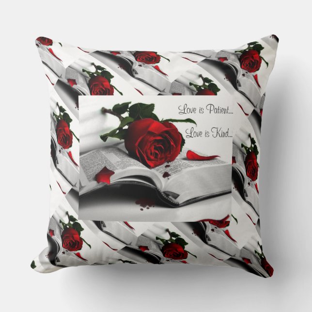Liefde is Pillow Grade A Cotton Sierkussen/Rozen Kussen (Voorkant)
