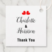 Liefde is Poppin Schattige Red Love Hearts Bruilof Bedankjes Labels (Achterkant)