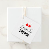 Liefde is Poppin Schattige Red Love Hearts Bruilof Bedankjes Labels (In situ)