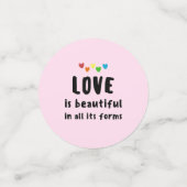 Liefde is prachtig citaat kleurrijke hartstekst Zw Confetti (Kleine voorkant)