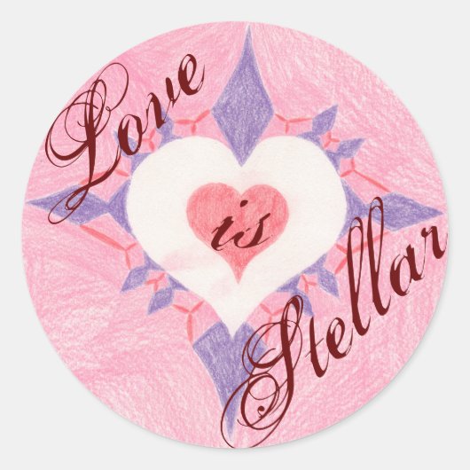 Liefde is. . . ronde sticker (Voorkant)