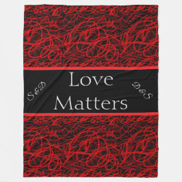Liefde is rood en zwart fleece deken