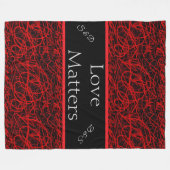 Liefde is rood en zwart fleece deken (Voorkant (Horizontaal))