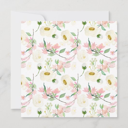 Liefde is roze Floral Bridal Tea Shower Invi Kaart (Achterkant)