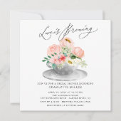 Liefde is roze Floral Bridal Tea Shower Invi Kaart (Voorkant)