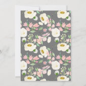 Liefde is roze Floral Bridal Tea Shower Invi Kaart (Achterkant)