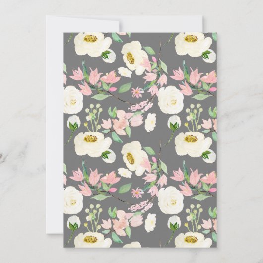 Liefde is roze Floral Bridal Tea Shower Invi Kaart (Achterkant)