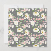 Liefde is roze Floral Bridal Tea Shower Invi Kaart (Achterkant)