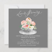 Liefde is roze Floral Bridal Tea Shower Invi Kaart (Voorkant)