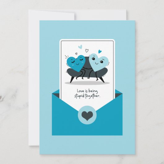 Liefde is Samen Dom Zijn - Blue Tones Kaart (Voorkant)