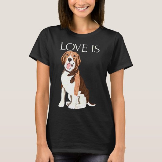 Liefde is Schattige Beagle Funny Beagles Puppy Pet T-shirt (Voorkant)